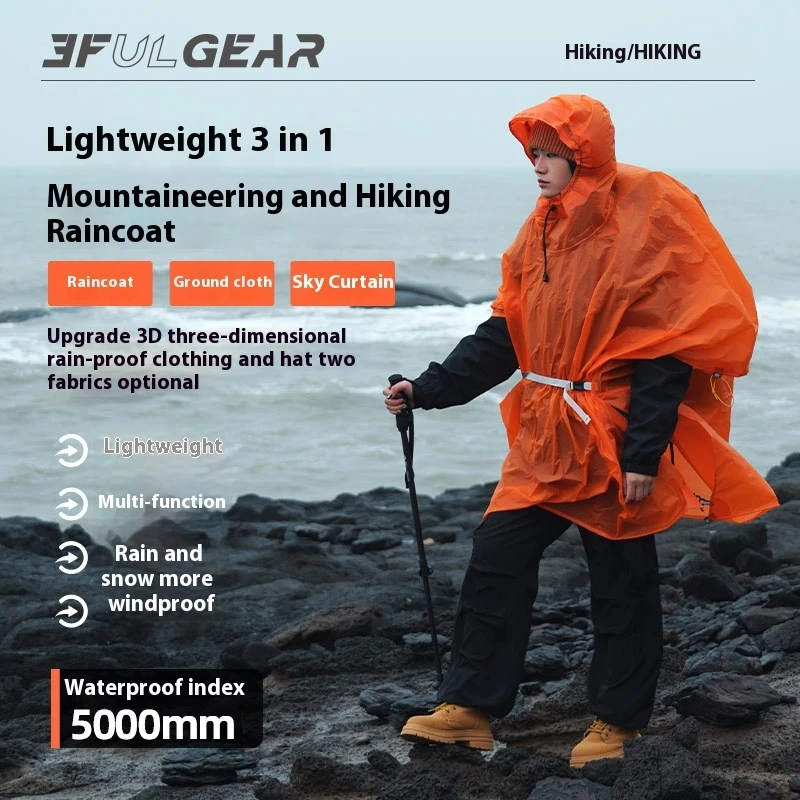 Camping Rain Poncho - 3F UL GEAR Imperméable de randonnée