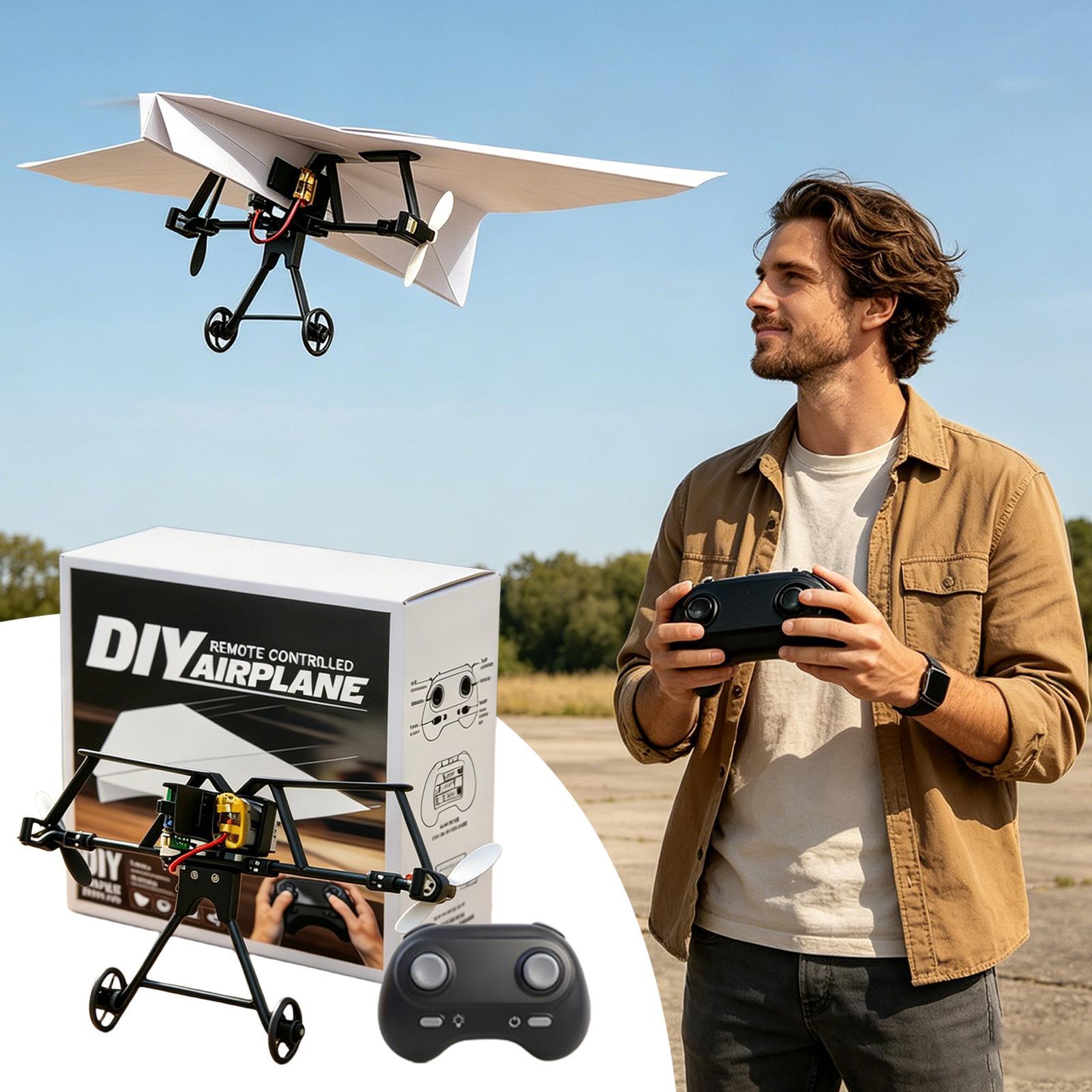 Outdoor Camping Toys - Kit d'avion en papier télécommandé, jouets