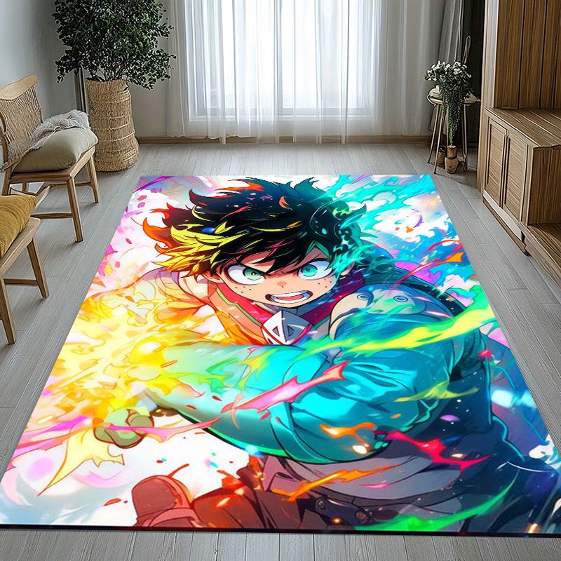 Outdoor Camping Anime - Tapis antidérapant pour salon, dessin animé