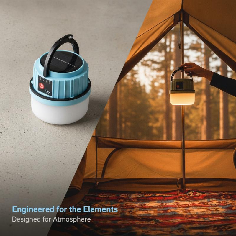 Camping Solar Lantern - Lampe solaire LED extérieure étanche IP44,