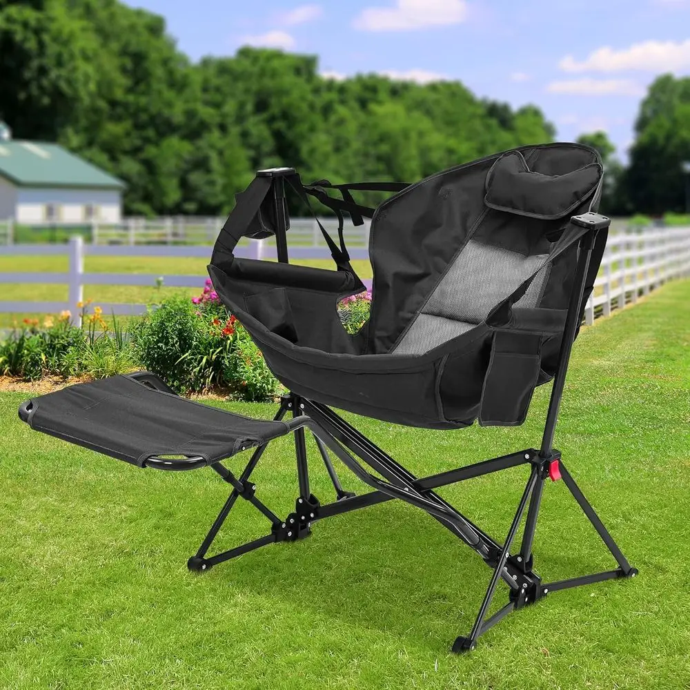 Outdoor Oversized Camping Chair - Hamac portable surdimensionné avec porte-gobelet et