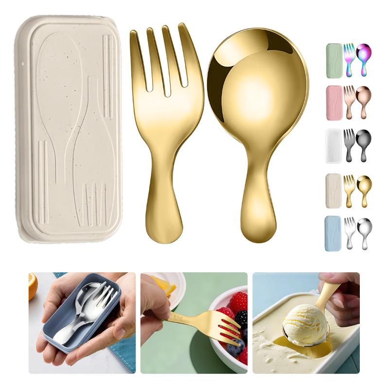 Cooking Outdoor Camping - Ensemble de vaisselle en acier inoxydable,