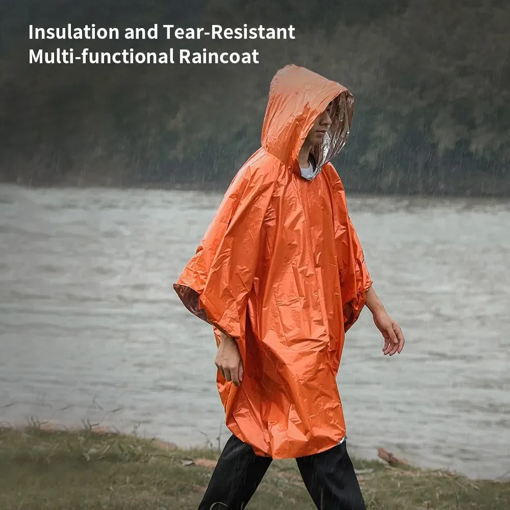 Camping Rain Poncho - Poncho imperméable d'urgence, couverture imperméable, équipement