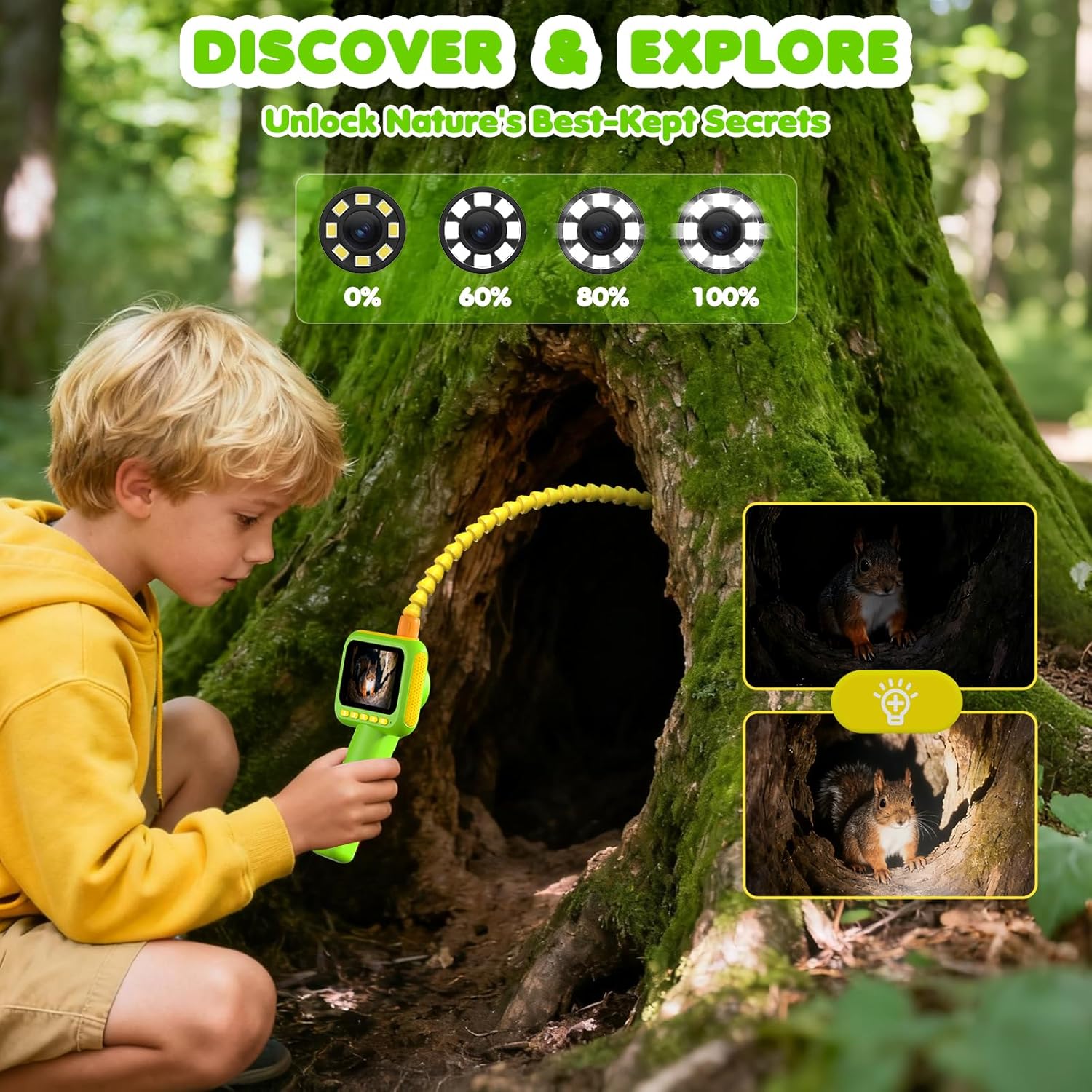 Outdoor Camping Toys - Endoscope pour enfants, caméra serpentine avec