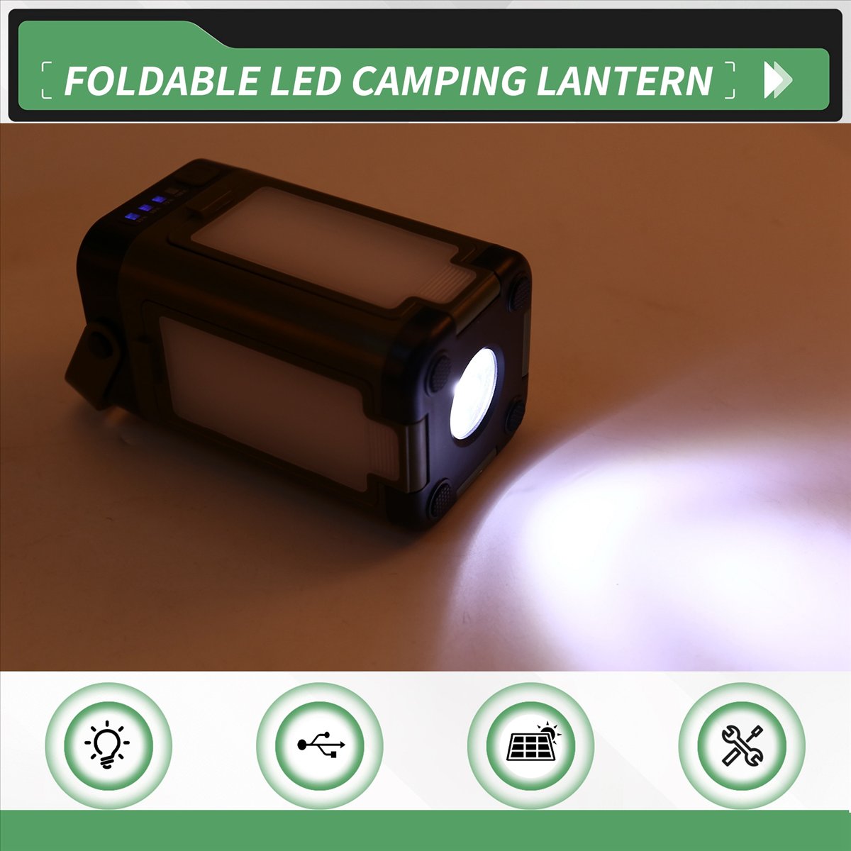 Camping Solar Lantern - Lanterne de camping LED pliable X08A,