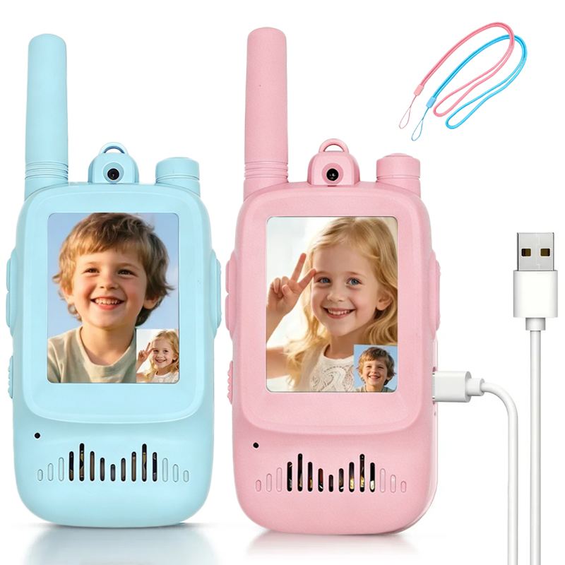 Outdoor Camping Videos - Lot de 2 talkies-walkies vidéo rechargeables