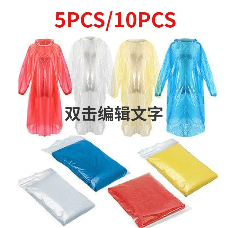Camping Rain Poncho - 5/10PC imperméable jetable Adultchildren imperméable manteau