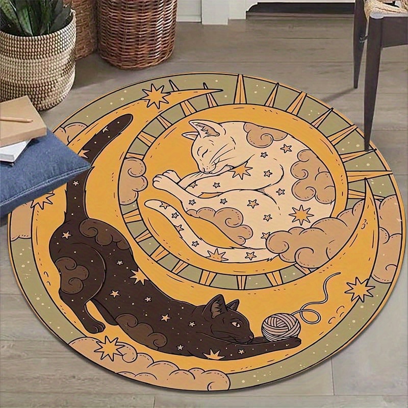 Outdoor Camping Mats Large - VIKAMA Tapis rond Yin Yang pour