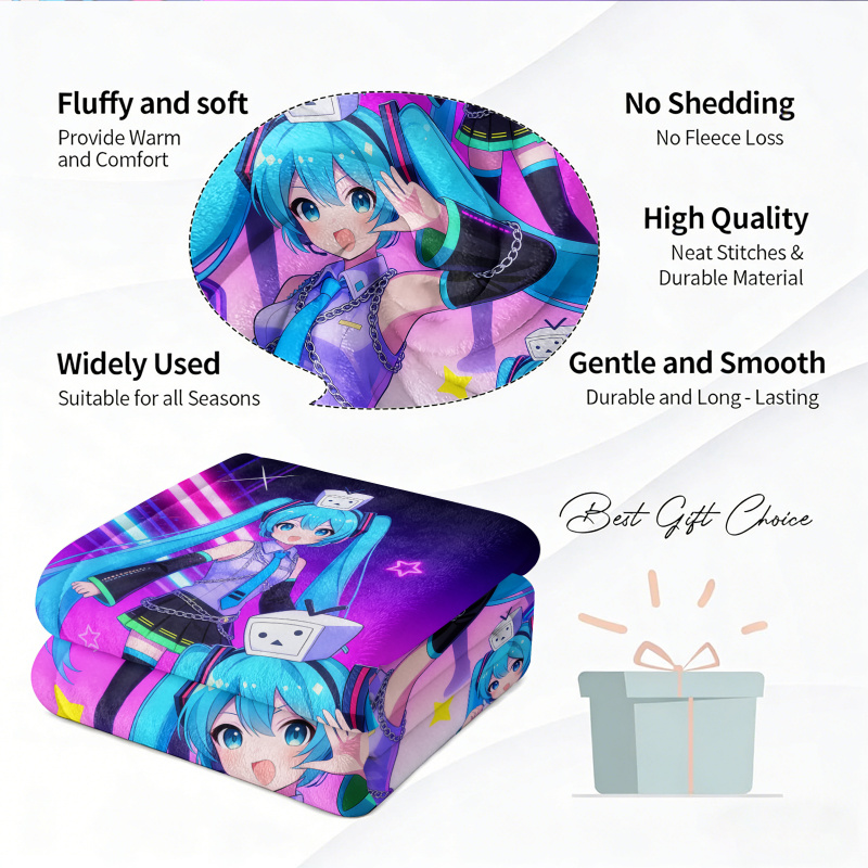 Couverture en flanelle Hatsune - Outdoor Camping Anime avis et prix