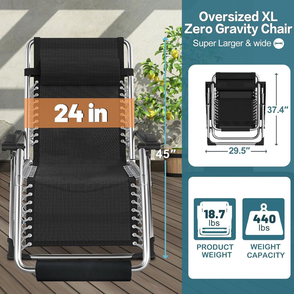 Chaise zéro gravité élargie 29 - Outdoor Oversized Camping Chair avis et prix