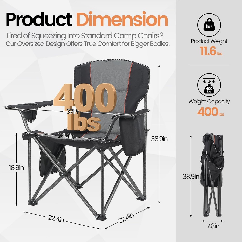 Lot de 2 chaises de camping pl - Outdoor Oversized Camping Chair avis et prix