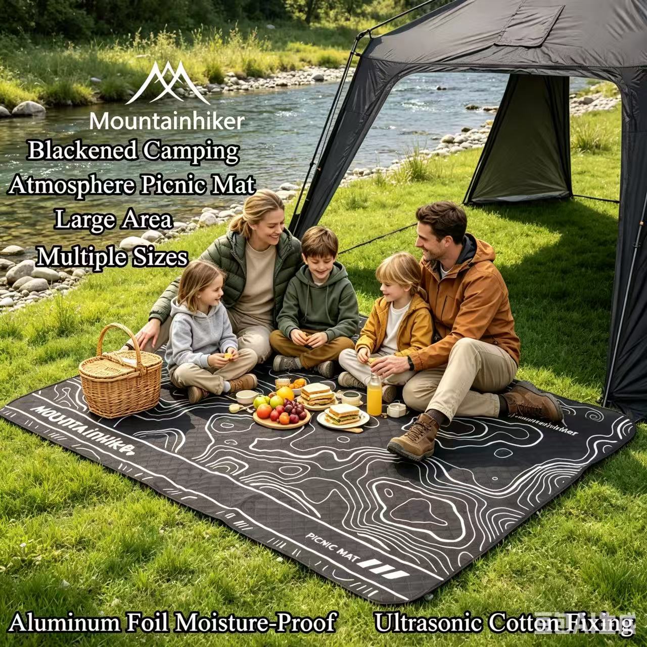 Tapis de pique-nique noir MOUN - Outdoor Camping Mats Large avis et prix