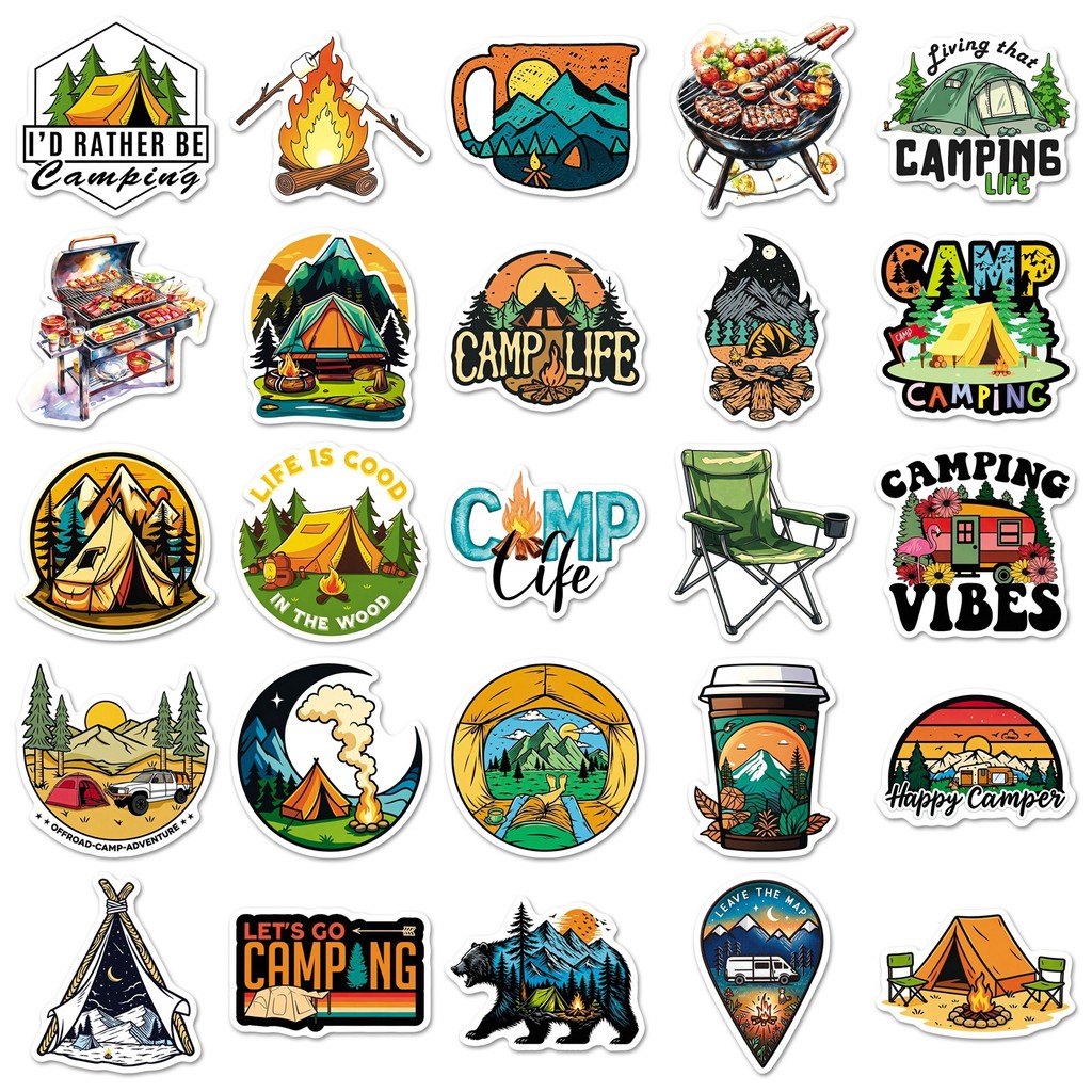 50 feuilles d'autocollants ten - Outdoor Camping Anime avis et prix