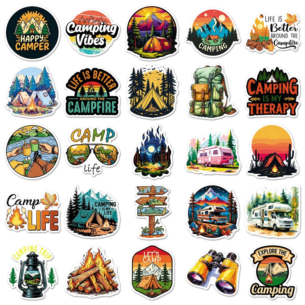 50 feuilles d'autocollants ten - Outdoor Camping Anime avis et prix