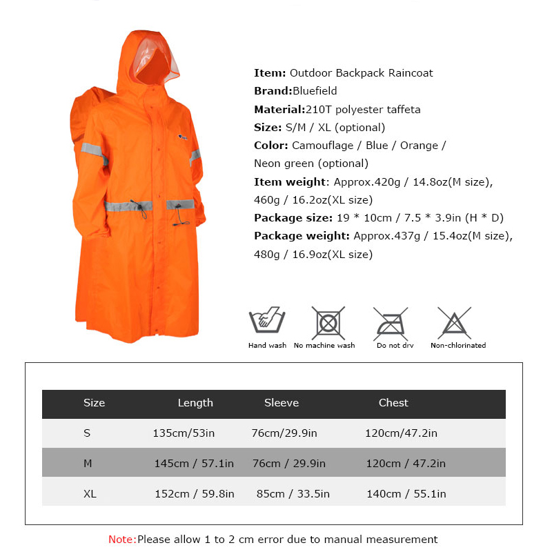 Sac à dos réfléchissant unisex - Camping Rain Poncho avis et prix