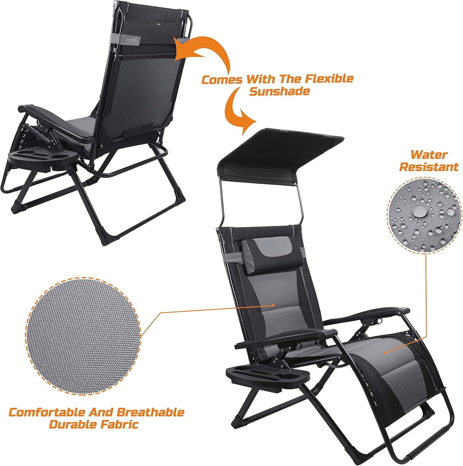 Chaise pliante inclinable surd - Outdoor Oversized Camping Chair avis et prix